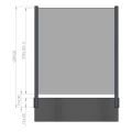 Hörnstolpe räcke 45x45x1283mm glas 8,72mm mörkgrå Kozza KR7500 000-890 (7)