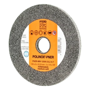PFERD POLINOX-PNER kompakt slipskiva 125 × 6 mm för vinkelslip – medelmjuk A F