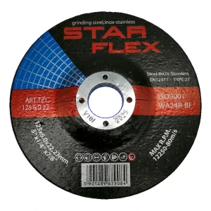 StarFlex slipskiva (grovslipning) T27 125×6,0 mm stål och INOX