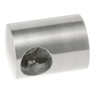 PSG höger ändbeslag för stång fi 16 mm – ytmontage, AISI 304 satinerad