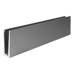 Kozza U-profil aluminium för helglasräcken 5000 mm – montering ovanifrån, satinfinish