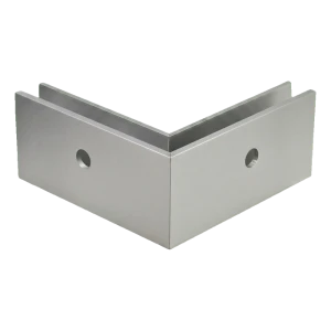 PSG yttre U-hörn profil för helglasräcken 200×119×47 mm – sidmontage