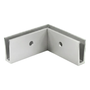 PSG U-profil inre hörn 90° för helglasbalkong – sidmontage, rå aluminium