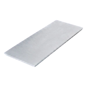 Kozza – platt sidoavslutning för U-profil för helglasräcke 124×50 mm satinfinish