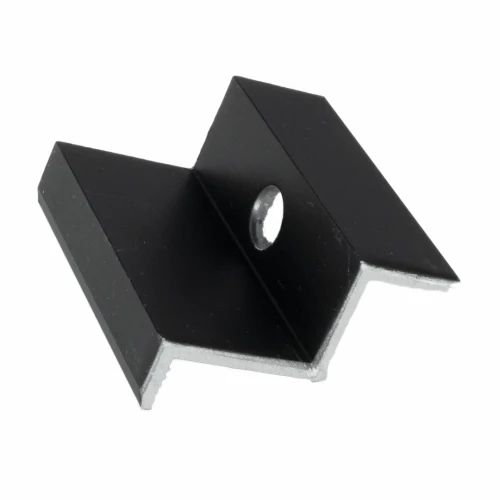 Ändklämma H35 Aluminium 6060 Hål M8 Anodiserad PV-03-06