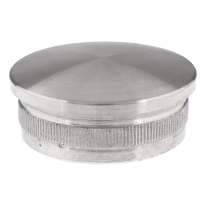 Konvex stoppropn för inslagning i räckstolpe 48,3 mm – rostfritt stål AISI 304 satinerad