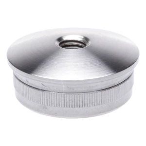 Konvex instickbar slutpropp för balustradstång 48,3 mm med M8-gänga, AISI 304 satinfinish