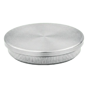 Platt inslagsplugg för räcksrör 42,4 mm AISI 304 satinerad