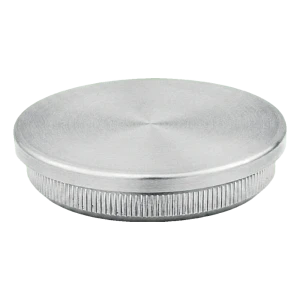 Platt stoppropp för inslagning i räcksrör 48,3 mm, rostfritt stål AISI 304 satinerat