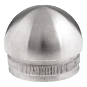 Ellipsoidal pluggande ändlock för rör 48,3 mm, rostfritt stål AISI 304 satinfinish