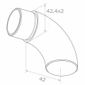 Slutet räckesbåge för rör 42,4 mm – rostfritt stål AISI 304 satinerad 001-102 (2)