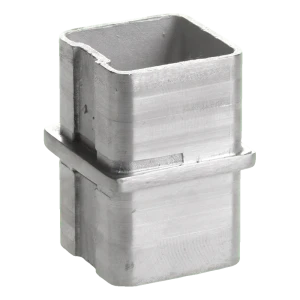 Rakt limkoppling för infästning i räckeprofil 40x40 mm – rostfritt stål AISI 304 satinerad