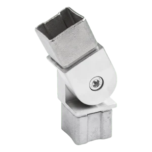 Ledknut 90°–180° för räcke till profil 40x40x2 mm – rostfritt stål AISI 304 satinerad