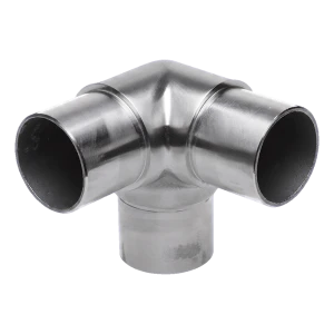 Hörnkoppling T-stycke för räcke – rör 42,4x2 mm, rostfritt stål AISI 304, satinerad