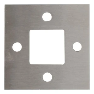 Stolpbas för räcke till svetsning 100x100 mm – rostfritt stål AISI 304 satin, system 40x40