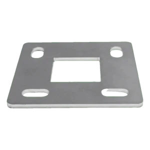 Räckesstolpbas för svetsning 80×80 mm – rostfritt stål AISI 304, system 40×40