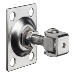 PSG justerbart grindgångjärn M12 med skylt 75×55 mm – rostfritt stål AISI 304