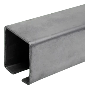 Körrälssko av stål – U-profil för skjutportar 60×60 mm, längd 6000 mm