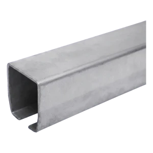 PSG rälsskena för skjutport 100×90×5 mm svart – C-profil av stål 6 m