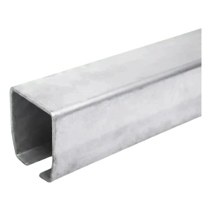 PSG körskenor för skjutport – C-profil 140×140×6 mm, längd 6 m, varmdoppat zink