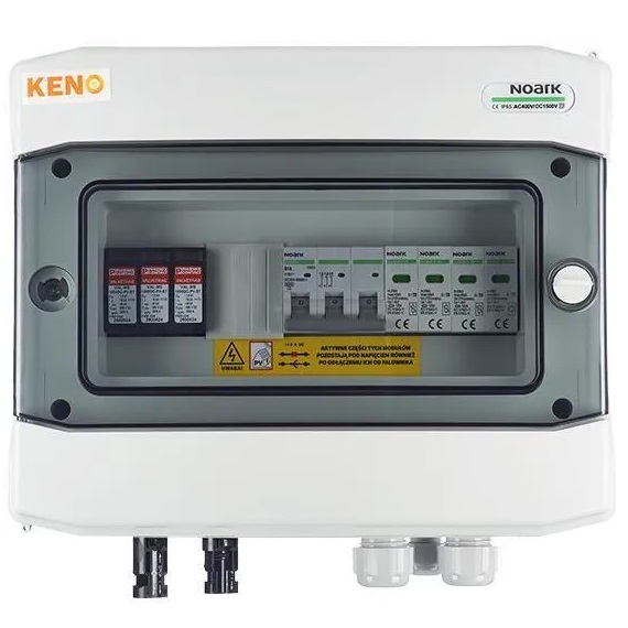 Kopplingsbox med DC + AC överspänningsskydd, 1000V typ 1+2, 1x PV-kedja, 1x MPPT // ogr. AC typ 1+2, 16A 3-F typ SH-90 DCAC